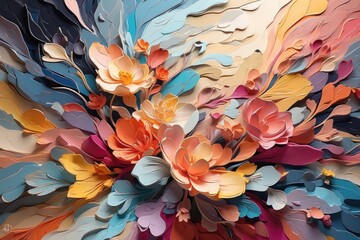 Abstract background design with flowers illustration