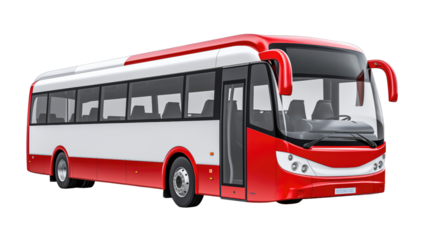 Travel Passenger bus isolated on transparent background. PNG file, cut out