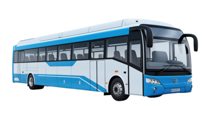 Travel Passenger bus isolated on transparent background. PNG file, cut out