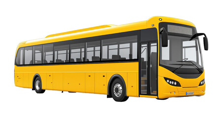 Travel Passenger bus isolated on transparent background. PNG file, cut out
