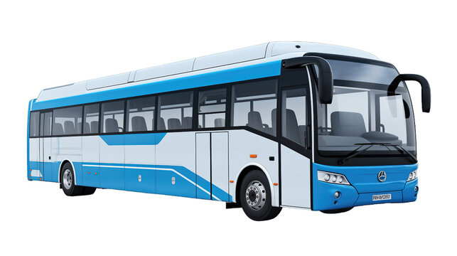 Travel Passenger bus isolated on transparent background. PNG file, cut out