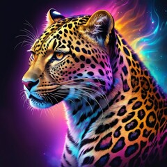A Leopard Awash in the Vibrant Hues of the Electromagnetic Spectrum