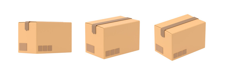 Cardboard paper delivery box 3d icon