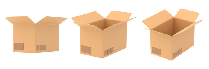 Cardboard paper delivery box 3d icon