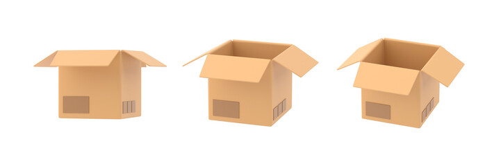 Cardboard paper delivery box 3d icon