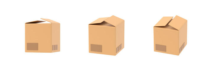Cardboard paper delivery box 3d icon
