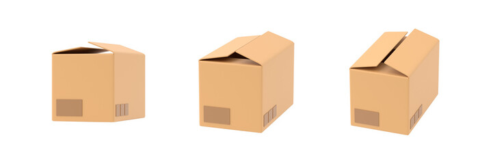 Cardboard paper delivery box 3d icon