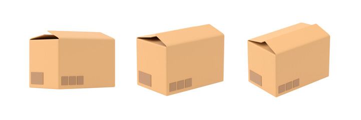Cardboard paper delivery box 3d icon