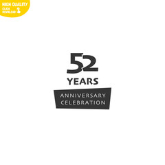 Creative 52 Year Anniversary Celebration Logo Design