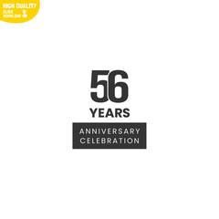 Fototapeta premium Creative 56 Year Anniversary Celebration Logo Design