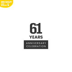 Creative 61 Year Anniversary Celebration Logo Design
