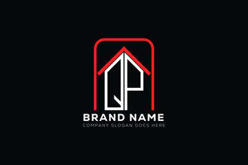 QP letter creative real estate vector logo design . QP creative initials letter logo concept. QP house sheap logo	