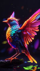Fototapeta premium colourful fishwinged bird ai created image