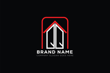 QQ letter creative real estate vector logo design . PZ creative initials letter logo concept. QQ house sheap logo	