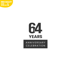 Creative 64 Year Anniversary Celebration Logo Design
