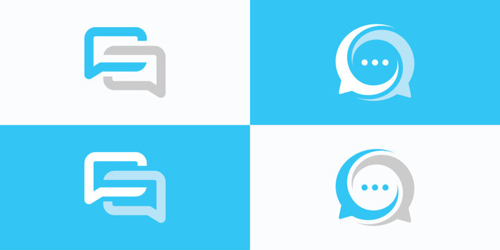Double chat icon collection vector logo design.