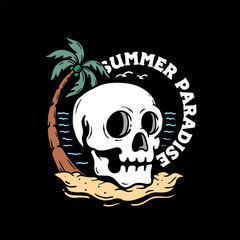 Streetwear summer paradise graphic tee design