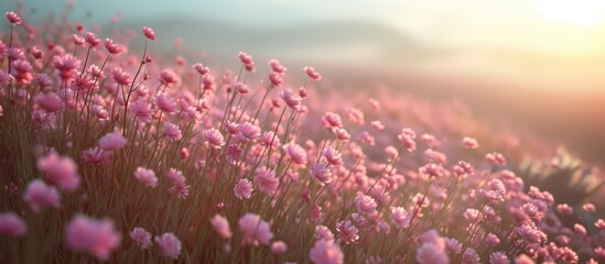 Sea Pink, known as Thrift, is a widespread perennial found in various habitats like coastal marshes, cliffs, heaths, mountains, and roads. - obrazy, fototapety, plakaty