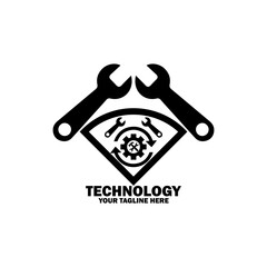 Abstract Initial Logo.Black color  isolated on White Background. Technology Branding Logos. Flat Vector Logo Design Template Element icon.