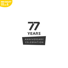 Creative 77 Year Anniversary Celebration Logo Design