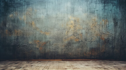 A grunge, rusted, and ruined empty background, exuding raw character and industrial charm for your distinctive design projects - obrazy, fototapety, plakaty
