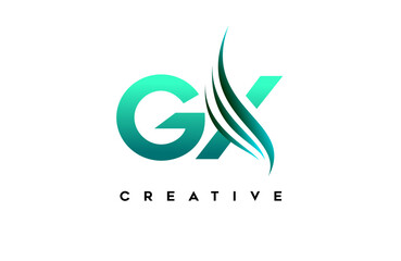 GX gx alphabet letter logo design idea concept for business or personal brand identity icon Vector