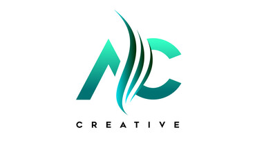 AC ac alphabet letter logo design idea concept for business or personal brand identity icon Vector