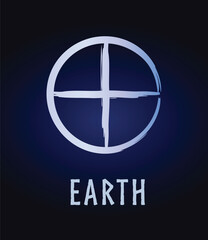 Full editable astrology symbol of Earth.