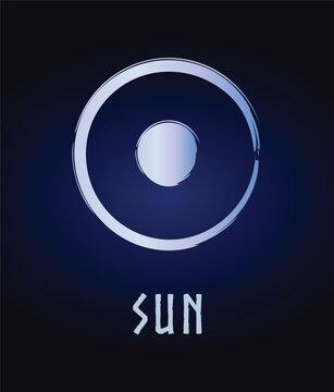 Full editable astrology symbol of Sun