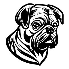 Pug, Pug Face, Pug Vector, Pug illustration, Cute Pug, Funny Pug, Dog Face, Dog vector, Dog illustration, Cute Dog, Funny Dog, pet, Animal, Pug Lover