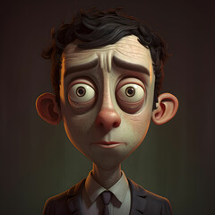 A Detail human cartoon face.