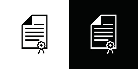 Certificate Icon Vector Logo Template In Simple Style