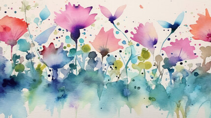 Obraz na płótnie Canvas Vibrant flower illustration backdrop, blooming with botanical elegance, perfect for adding a burst of natural beauty to your designs