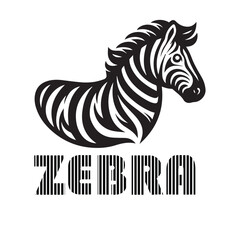 Zebra logo. Isolated zebra on white background