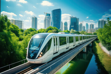 Fototapeta premium Urban Motion: A Futuristic Railroad Station in Downtown Dubai, United Arab Emirates
