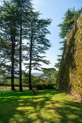 Castle wall on Monte do Castro in Vigo (Spain).