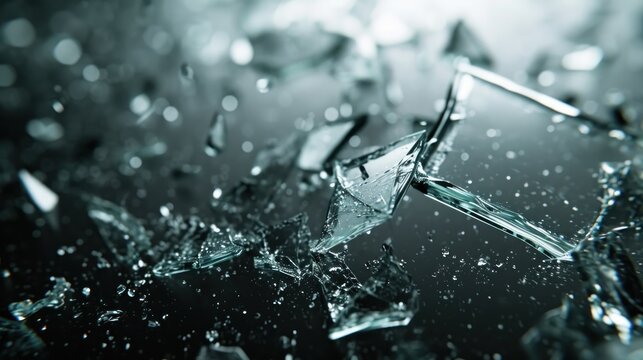  a bunch of ice cubes that are falling off of the side of a glass container with water droplets on it.