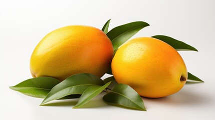 Fresh and juicy mango on white background