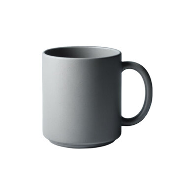 Grey Coffee Mug Mockup SVG  On Transparent Background  Generative AI.