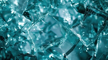  a group of ice cubes sitting on top of a blue surface with water droplets on top of the cubes.