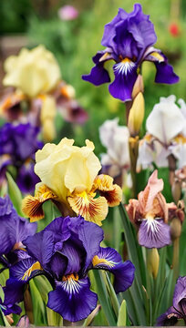 Iris flower with durk background ai generative photo