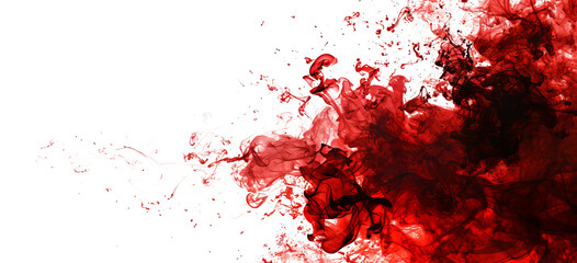 A splash of red blood, cut out - stock png.