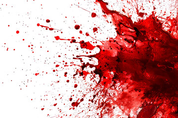 A splash of red blood, cut out - stock png. - obrazy, fototapety, plakaty