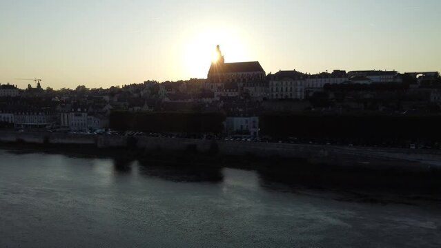 Drone View - Blois - Loire Valley - France - Sunset