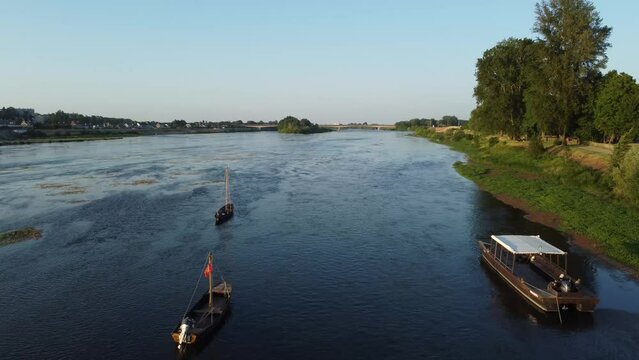 Drone View - Blois - Loire Valley - France - Sunset
