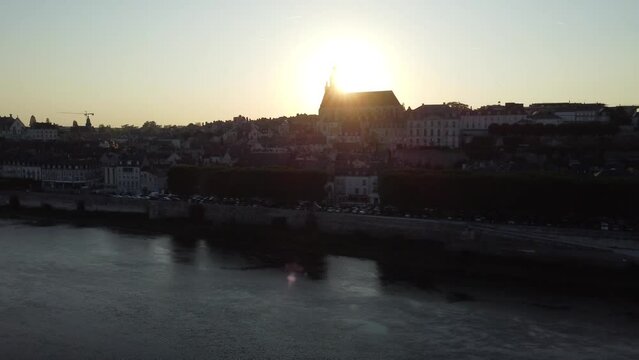 Drone View - Blois - Loire Valley - France - Sunset