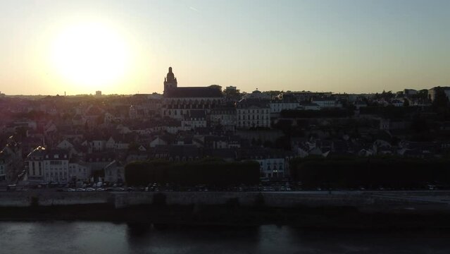 Drone View - Blois - Loire Valley - France - Sunset