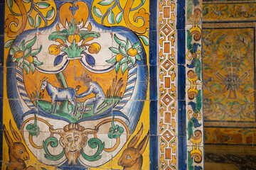 Seville, Andalusia, Spain - January 2 2024: Real Alcázar de Sevilla