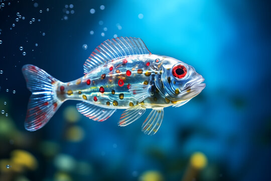AI generative images Fish made of plastic bottles underwater