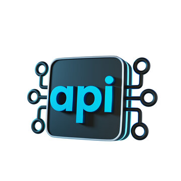 Application Programming Interface 3d icon with transparent background